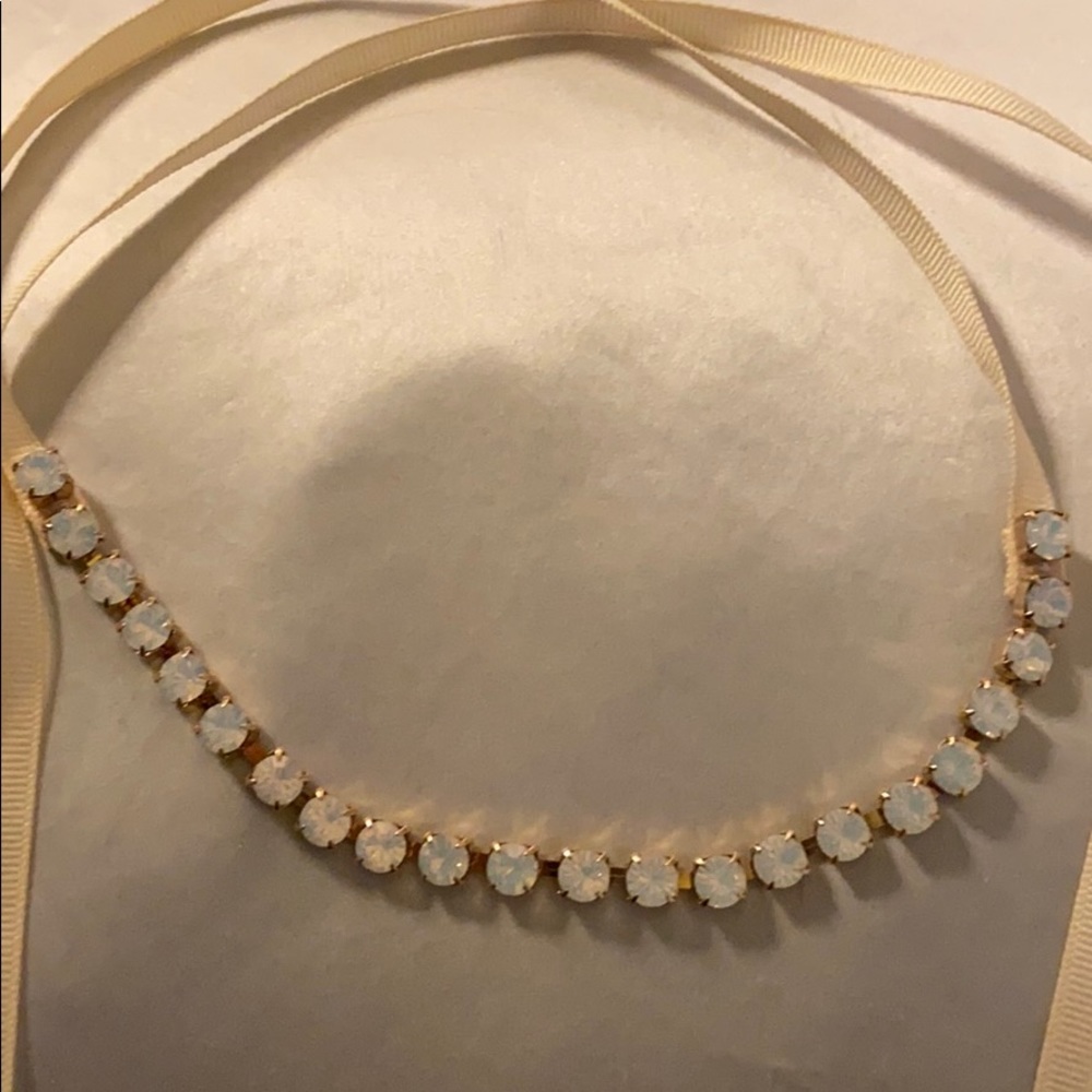 🔥New! Rhinestone on Cream Ribbon Headband🔥 - Picture 2 of 2